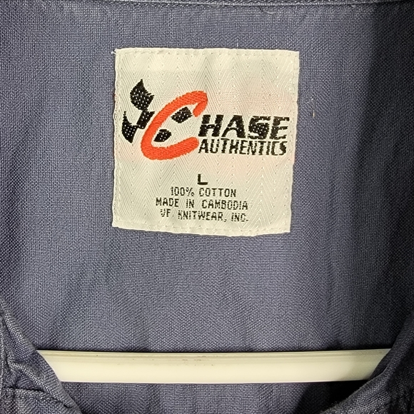 Chase Authletics Racing Blue Casual Button Down Long Sleeve Men's Size L - Picture 4 of 15